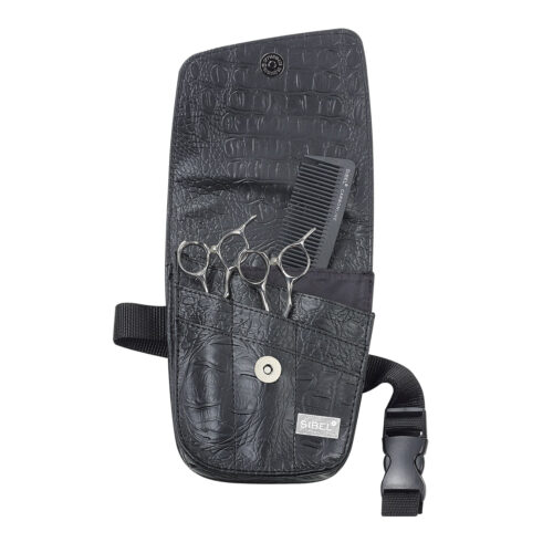 Sibel Houder voor scharen Trio Mat Zwart Croco