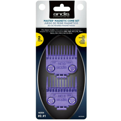 ANDIS Barber Master Dual Magnetic Hair Clipper 2 Pc Comb Guide Set CL-01900-0